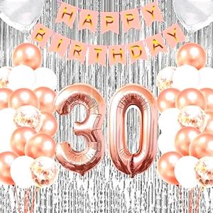 New 50pc 30th Birthday Decorations-Pink Rose Gold Pink